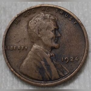 Vintage 1924 Philidelphia Minted Copper Lincoln Wheat Penny